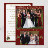 赤と金のフォーマルスタイルのクリスマスカード シーズンカード (正面/裏面)