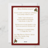 赤と金のフォーマルスタイルのクリスマスカード シーズンカード (裏面)