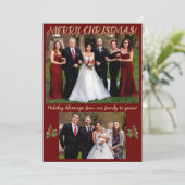 赤と金のフォーマルスタイルの写真クリスマスカード シーズンカード (スタンド正面)