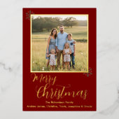 赤と金のホイルのホリデーカード 箔シーズンカード (正面)