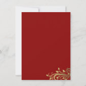 赤と金のホリーフラワーが華やぐクリスマスパーティーの招待状 招待状 (裏面)