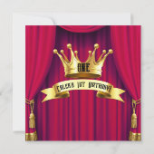 赤と金のロイヤルクラウンプリンス誕生日パーティー 招待状 (裏面)