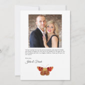 赤と金のヴィンテージレッドローズのウェディング/エンゲージメント 案内状 (裏面)