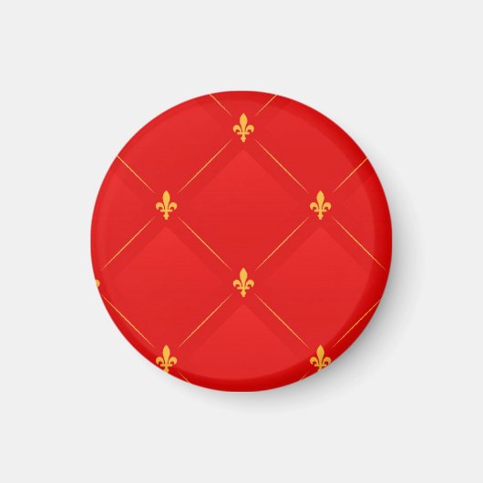 赤と金の人気パターン マグネット (正面)