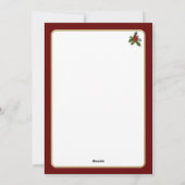 赤と金の伝統的なスタイルの写真クリスマスカード シーズンカード (裏面)