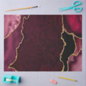 赤と金の偽のグリッターアゲート 薄葉紙 (クラフト)