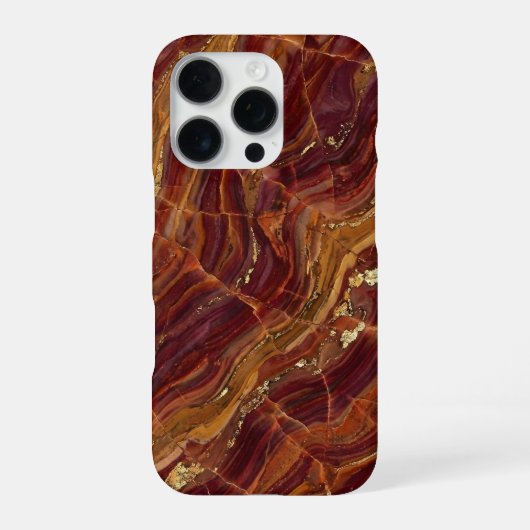 赤と金の大理石 iPhoneケース (裏面)