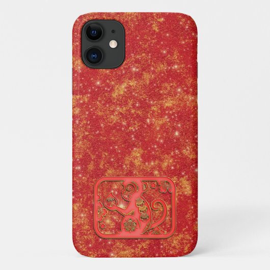 赤と金の旧正月・干支の猿 Case-Mate iPhoneケース (裏面)