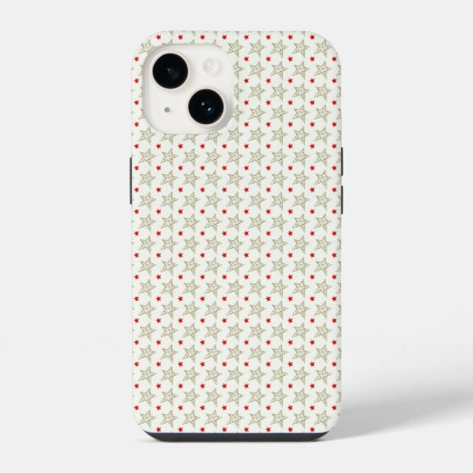 赤と金の星柄フォンケース iPhoneケース (裏面)