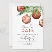 赤と金の木のオーナメント | クリスマスパーティー セーブザデート (正面)