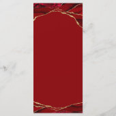 赤と金の瑪瑙のメニューカード メニュー (裏面)