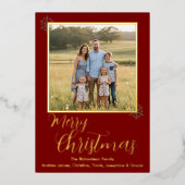 赤と金の箔のホリデーカード 箔シーズンカード (正面)