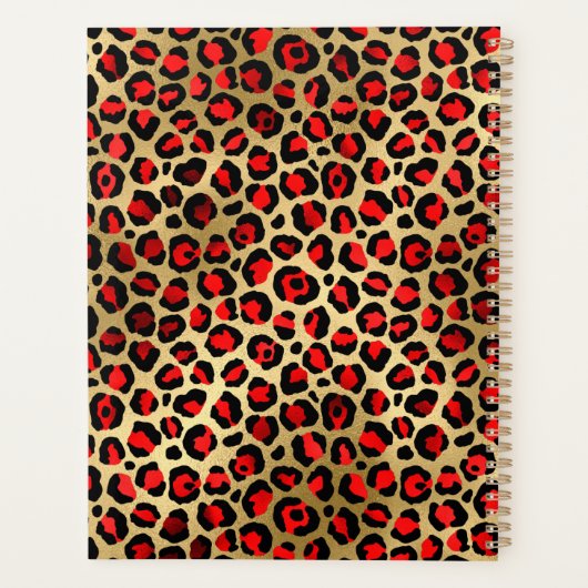 赤と金の箔ヒョウ柄の筆致 プランナー手帳 (裏面)