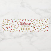 赤と金の紙吹雪歓迎のチームへの参加 ペットボトルラベル (シングルラベル)