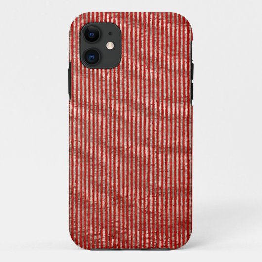 赤と金の細い縦縞の生地のテクスチャー Case-Mate iPhoneケース (裏面)