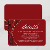 赤と金の結婚式のアゲートの詳細 エンクロージャーカード (正面/裏面)