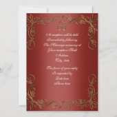 赤と金の結婚式の招待状 招待状 (裏面)