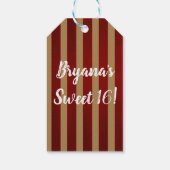 赤と金の縦縞 ストライプ柄 パーティー ギフトタグ (裏面)