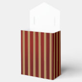 赤と金の縦縞 ストライプ パターン パーティー フェイバーボックス (オープン)