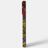 赤と金の花と蝶のモノグラム入り名入れ Case-Mate iPhoneケース (裏面 / 左)