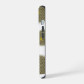 赤と金の芸術的なパターン iPhone 15ケース (左側面)