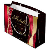 赤と金の輝きの涙 ボケ ブライズシャワー ラージペーパーバッグ (裏面アングル)
