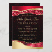 赤と金の輝く涙 ニューミューズイヤー 招待状 (正面/裏面)