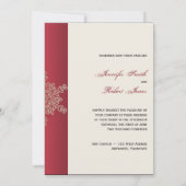 赤と金の雪の結晶のウェディング・招待状 招待状 (裏面)