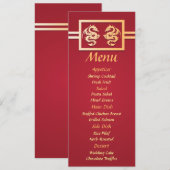 赤と金の龍 結婚披露宴 夕食メニュー メニュー (正面/裏面)