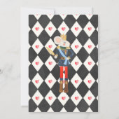 赤と金ゴールドくるみ割り誕生日シュガープラムフェアリー 招待状 (裏面)