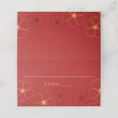 赤と金ゴールドさくらんぼ結婚花ズ座席表 プレイスカード (外部開封)