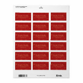 赤と金ゴールドさくらんぼ花結婚の住所 シール (フルシート)