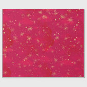 赤と金ゴールドのくるみ割りバレエ ラッピングペーパー (フラット)