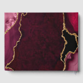 赤と金ゴールドのアゲート結婚大理石 ゲストブック (裏面)