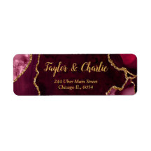 赤と金ゴールドのアゲート結婚大理石