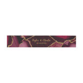 赤と金ゴールドのアゲート結婚大理石 招待状ベリーバンド (フラット)