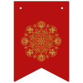 赤と金ゴールドのアラビア語のバインスパイアングのフラグ バンティングフラッグ (第2の旗)