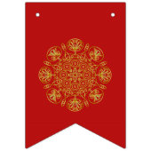 赤と金ゴールドのアラビア語のバインスパイアングのフラグ バンティングフラッグ (第1の旗)