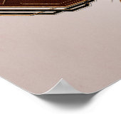 赤と金ゴールドのアールデコが消えるスペルグラフィック ポスター (角)