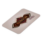 赤と金ゴールドのアールデコが消えるスペルグラフィック マグネット (左側)