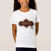 赤と金ゴールドのアールデコが消えるスペルグラフィック Tシャツ (正面)