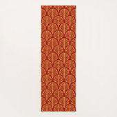 赤と金ゴールドのアールデコパターン ヨガマット (裏面)