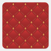 赤と金ゴールドのアールヌーボー模様 スクエアシール (正面)