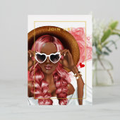 赤と金ゴールドのインクバチェロレッテ 箔招待状 (立ち正面)