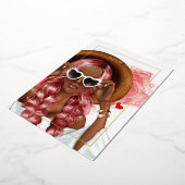 赤と金ゴールドのインクバチェロレッテ 箔招待状 (回転した状態)