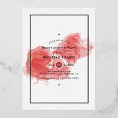 赤と金ゴールドのインクバチェロレッテ 箔招待状 (裏面)