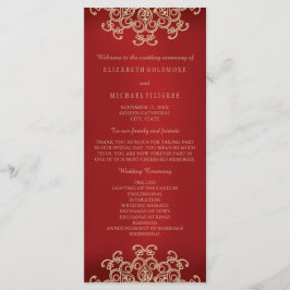 赤と金ゴールドのインディアンインスパイア結婚式 プログラム