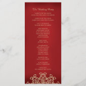 赤と金ゴールドのインディアンインスパイア結婚式 プログラム (裏面)