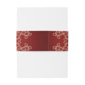 赤と金ゴールドのインディアンインスパイア 招待状ベリーバンド (裏面例)