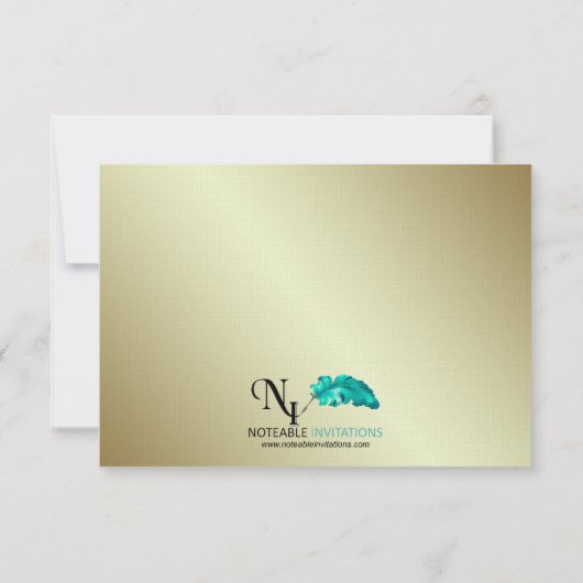 赤と金ゴールドのインディアンダマスコウェディングレスポンスカード 出欠カード (裏面)